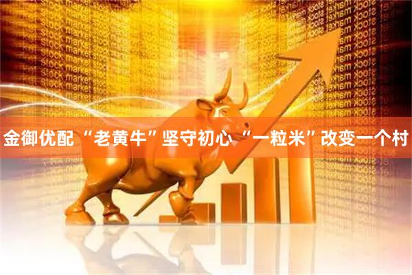 金御优配 “老黄牛”坚守初心 “一粒米”改变一个村